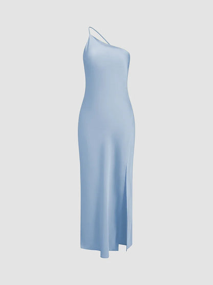 Women's Satin Maxi Dress Open Back Elegant 8