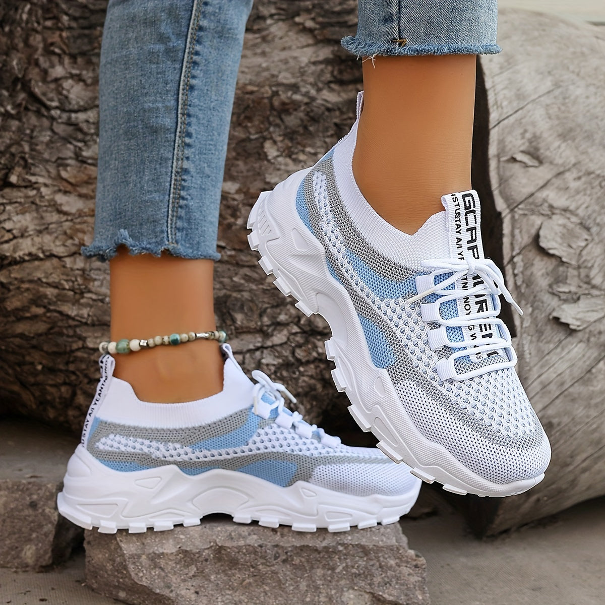 Casual Colorblock Knit Sneakers for Women | Great for Casual Days