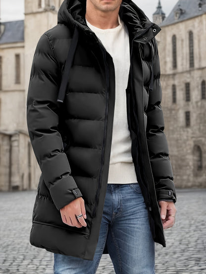 Long Padded Hooded Puffer Winter Jacket for Men | Great for Outdoor Activities