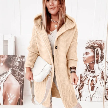 Elegant Hooded Cashmere Knitwear Cardigan Sweater for Women | Ideal for Everyday Wear