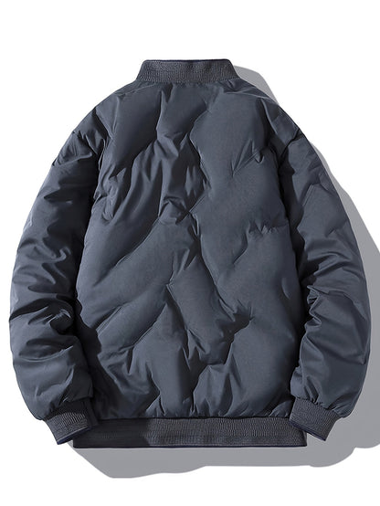 Baseball Collar Zip Up Solid Fleece With Pockets Winter Jacket For Men | Ideal for Winter