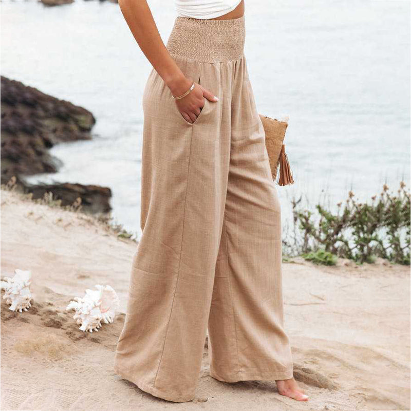 Women's - Women's Wide Leg Trousers - Casual - Modern Style - Ideal for Summer