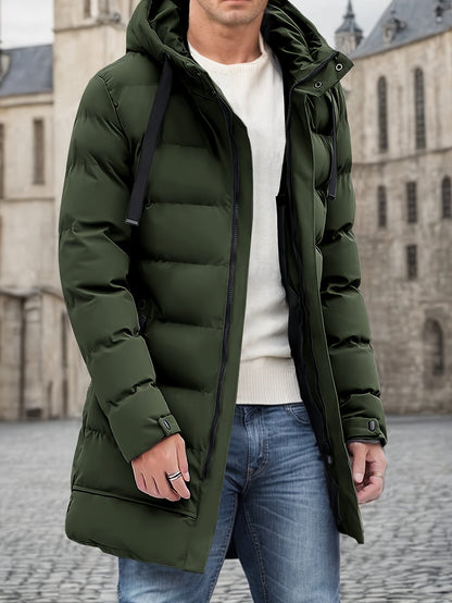 Long Padded Hooded Puffer Winter Jacket for Men | Great for Outdoor Activities