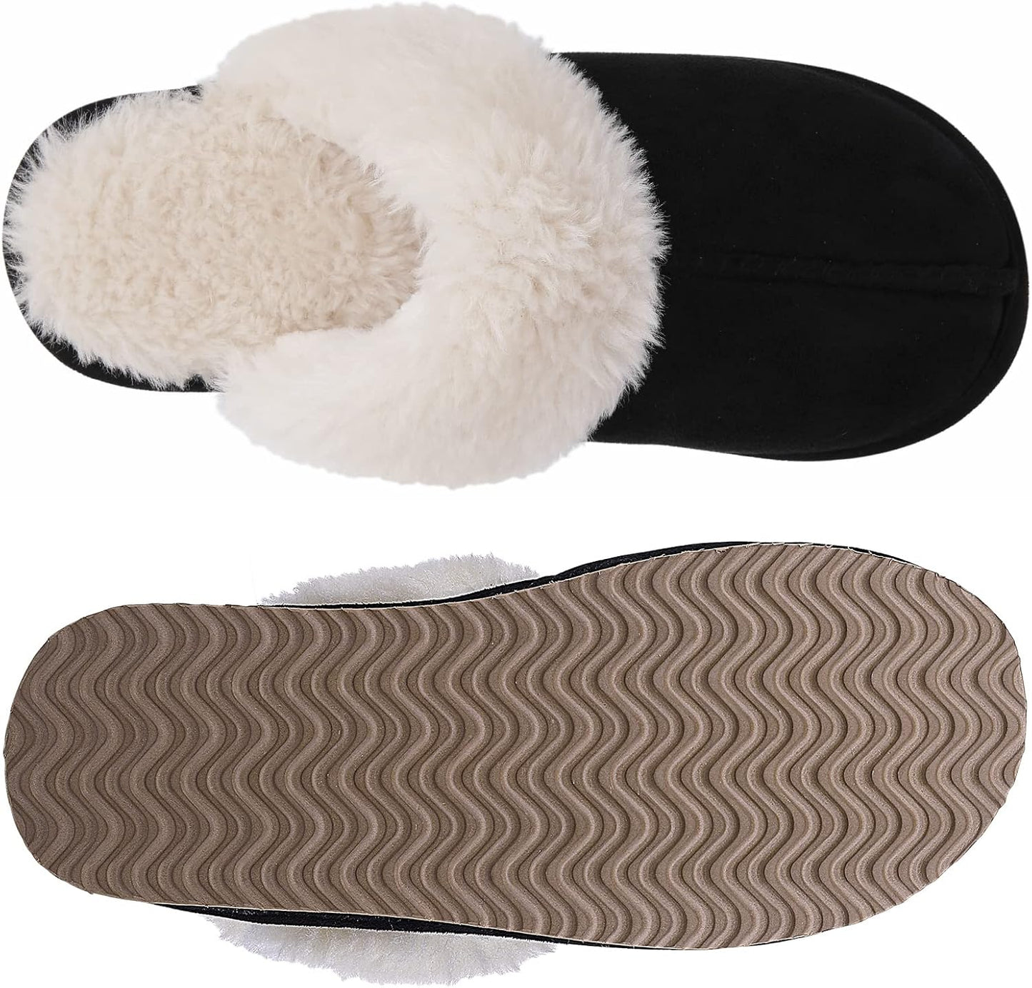 Litfun Women’s Fuzzy Memory Foam Slippers | Fluffy Indoor & Outdoor Winter Shoes