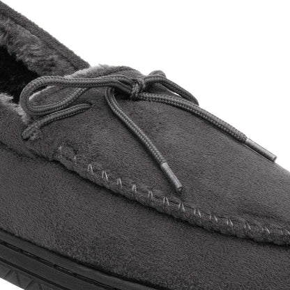 Men’s Moccasin Slippers | Grey Indoor Winter Shoes