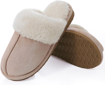 Litfun Women’s Fuzzy Memory Foam Slippers | Fluffy Indoor & Outdoor Winter Shoes