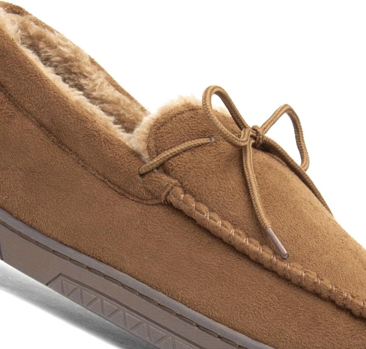 Men’s Moccasin Slippers | Grey Indoor Winter Shoes