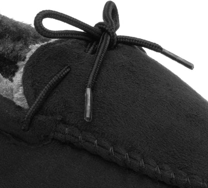 Men’s Moccasin Slippers | Grey Indoor Winter Shoes