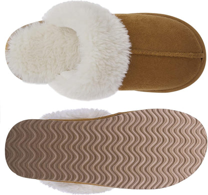 Litfun Women’s Fuzzy Memory Foam Slippers | Fluffy Indoor & Outdoor Winter Shoes