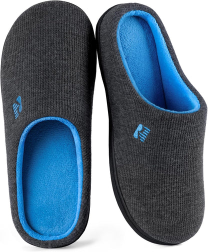 Women’s Two-Tone Memory Foam Slippers | Comfortable Indoor Winter House Shoes