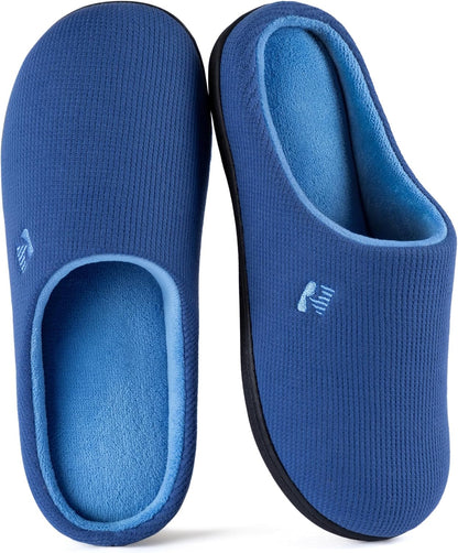 Women’s Two-Tone Memory Foam Slippers | Comfortable Indoor Winter House Shoes