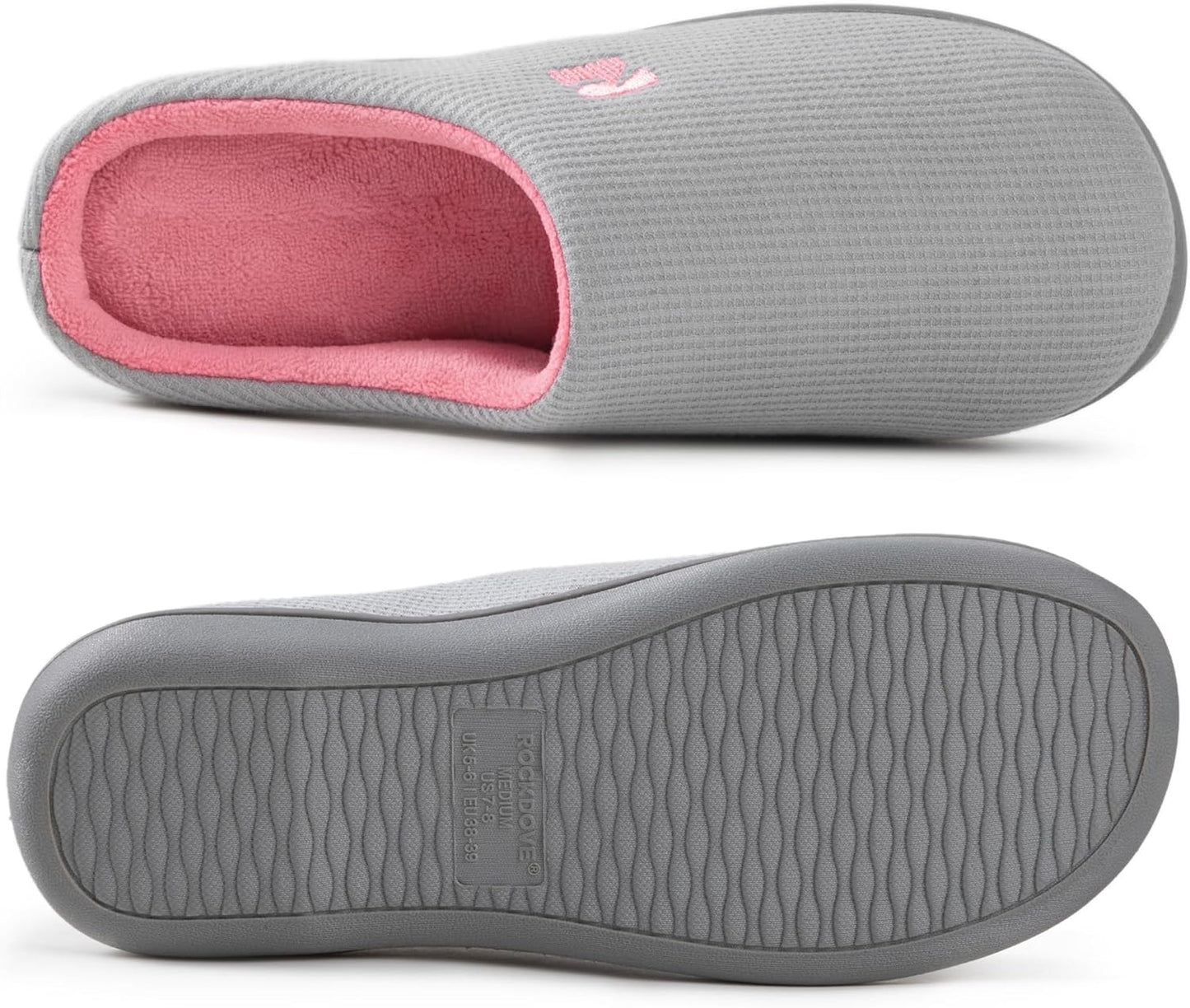 Women’s Two-Tone Memory Foam Slippers | Comfortable Indoor Winter House Shoes