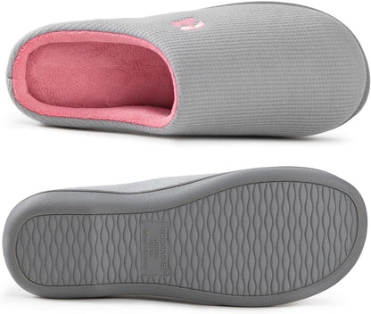 Women’s Two-Tone Memory Foam Slippers | Comfortable Indoor Winter House Shoes