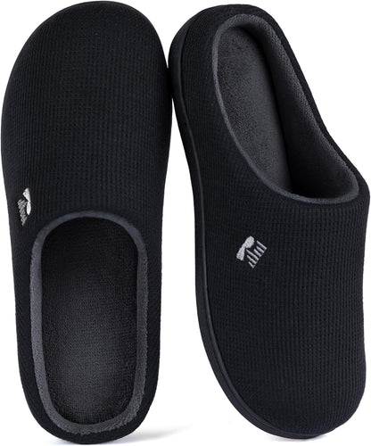 Women’s Two-Tone Memory Foam Slippers | Comfortable Indoor Winter House Shoes