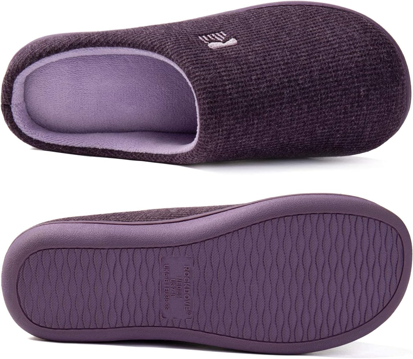 Women’s Two-Tone Memory Foam Slippers | Comfortable Indoor Winter House Shoes