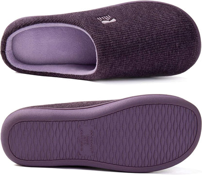 Women’s Two-Tone Memory Foam Slippers | Comfortable Indoor Winter House Shoes
