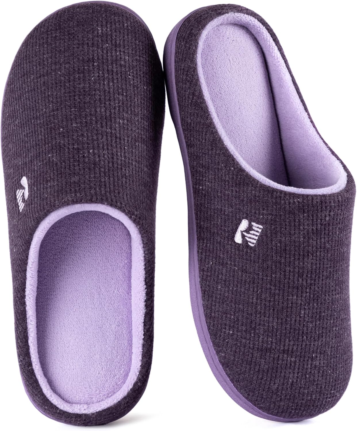 Women’s Two-Tone Memory Foam Slippers | Comfortable Indoor Winter House Shoes