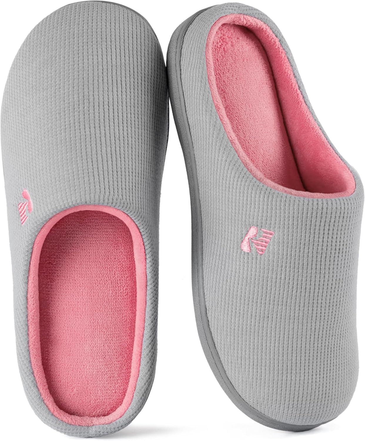 Women’s Two-Tone Memory Foam Slippers | Comfortable Indoor Winter House Shoes
