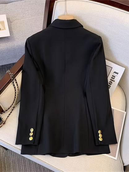 Women's Elegant Slim Business Blazer with Golden Buttons | Ideal for All Seasons