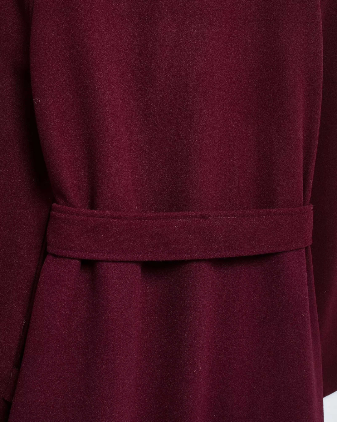 Women's Tricot Burgundy Trench Coat – Elegant and Warm Outerwear
