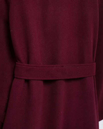 Women's Tricot Burgundy Trench Coat – Elegant and Warm Outerwear