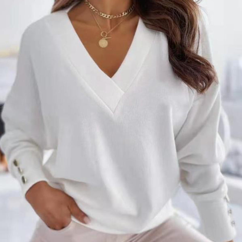 Women's Elegant V-Neck Sweater – Soft Knit, Casual & Stylish