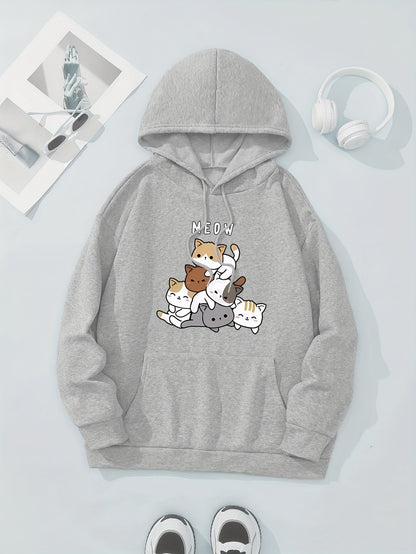Casual Fleece Pullover Hoodie with Print for Women | Great for Casual Days