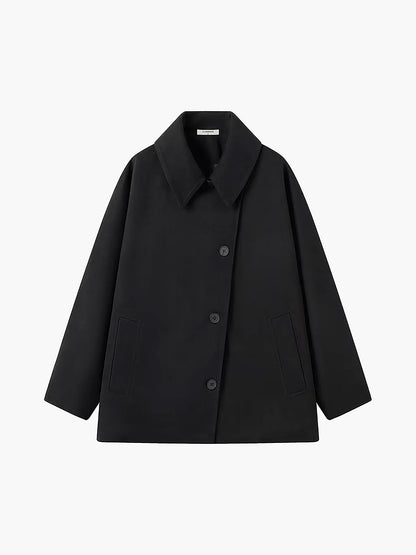 Langer Damenmantel mit übergroßen Taschen und Knöpfen – stilvoller Wintermantel für Komfort und Funktionalität – 3