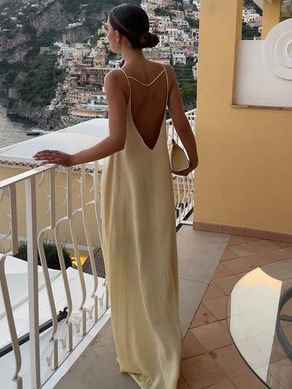 Women's Maxi Dress Satin Elegant Shift Fit 2