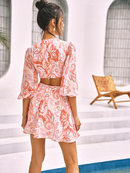 Women's Summer Mini Dress Floral Cotton 3
