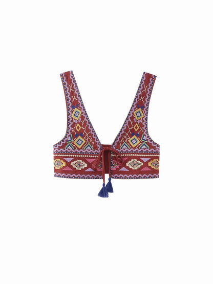Women's Tank Top Cotton Boho Embroidery 8