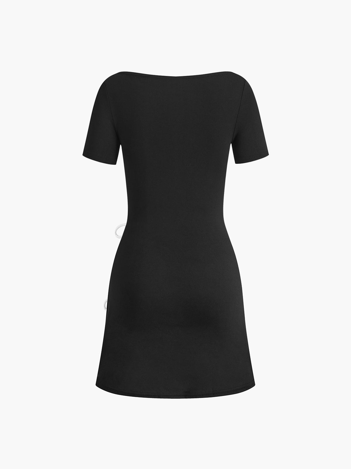 Women's Short Dress with Bow and Side Split 4