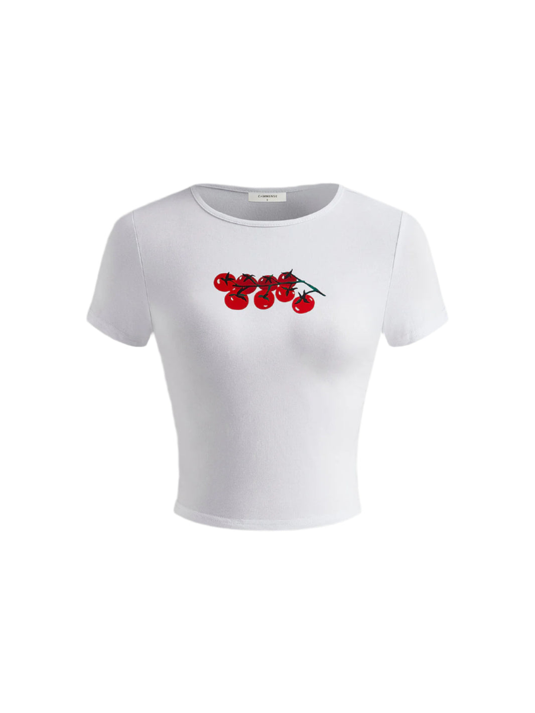Women's Crop Top Cotton Cherry Graphic 1
