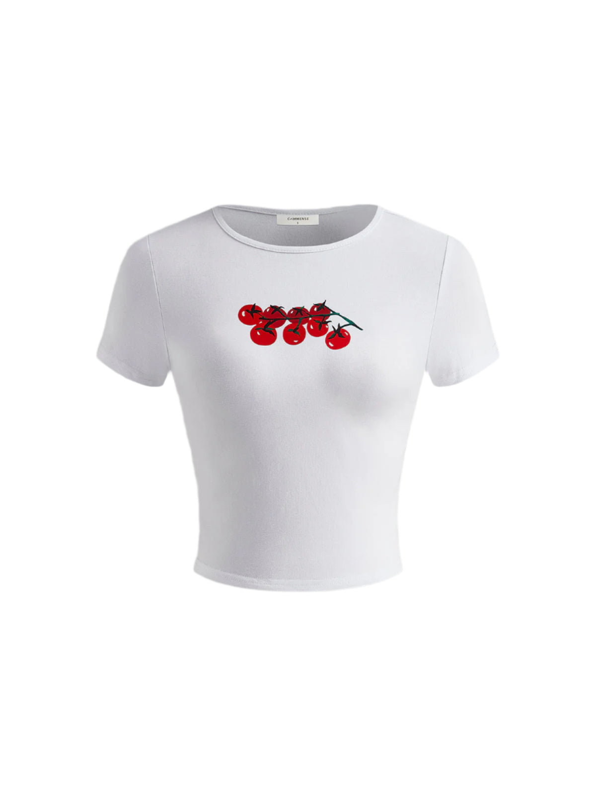 Women's Crop Top Cotton Cherry Graphic 1