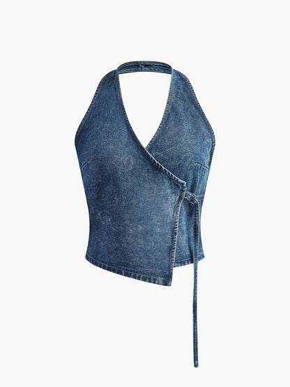 Women's Wrap Top Denim 1