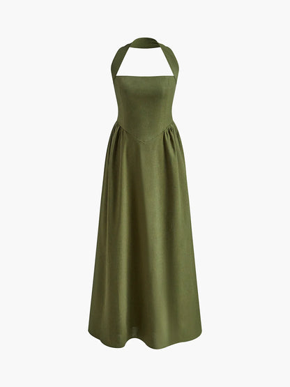 Women's Summer A-Line Dress Linen Blend 8