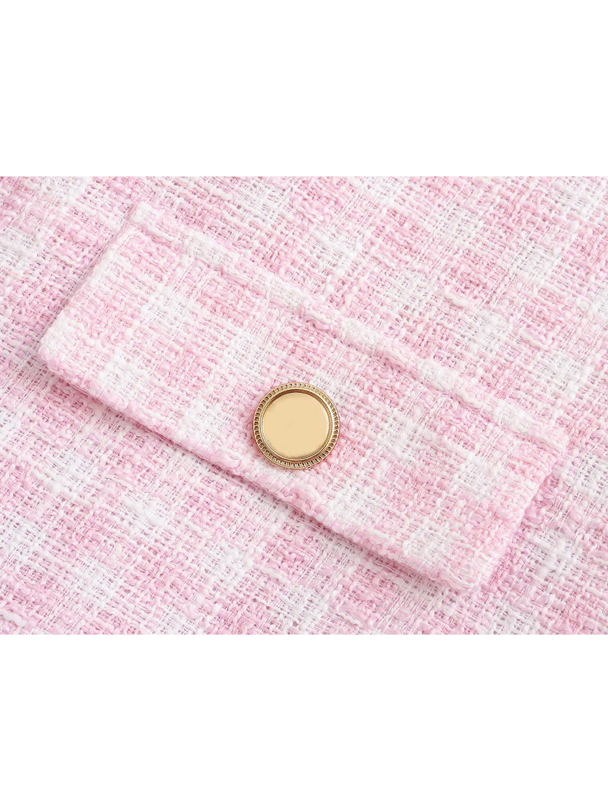 Damen Tweed-Blazer – Polokragen, Figurbetont, Vielseitig - Chicquemoda Rosa / S Chicquemoda Damenblazer Damen Tweed-Blazer – Polokragen, Figurbetont, Vielseitig