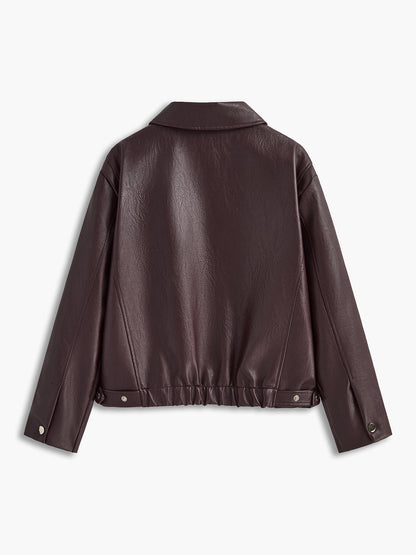 Women's burgundy Leather Jacket– For Fall