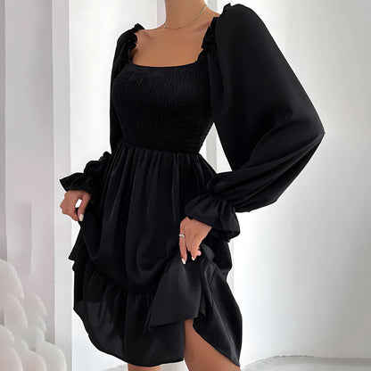 Women's  - Ruffled Midi Dress - Chic - Timeless Style - Formal Occasions