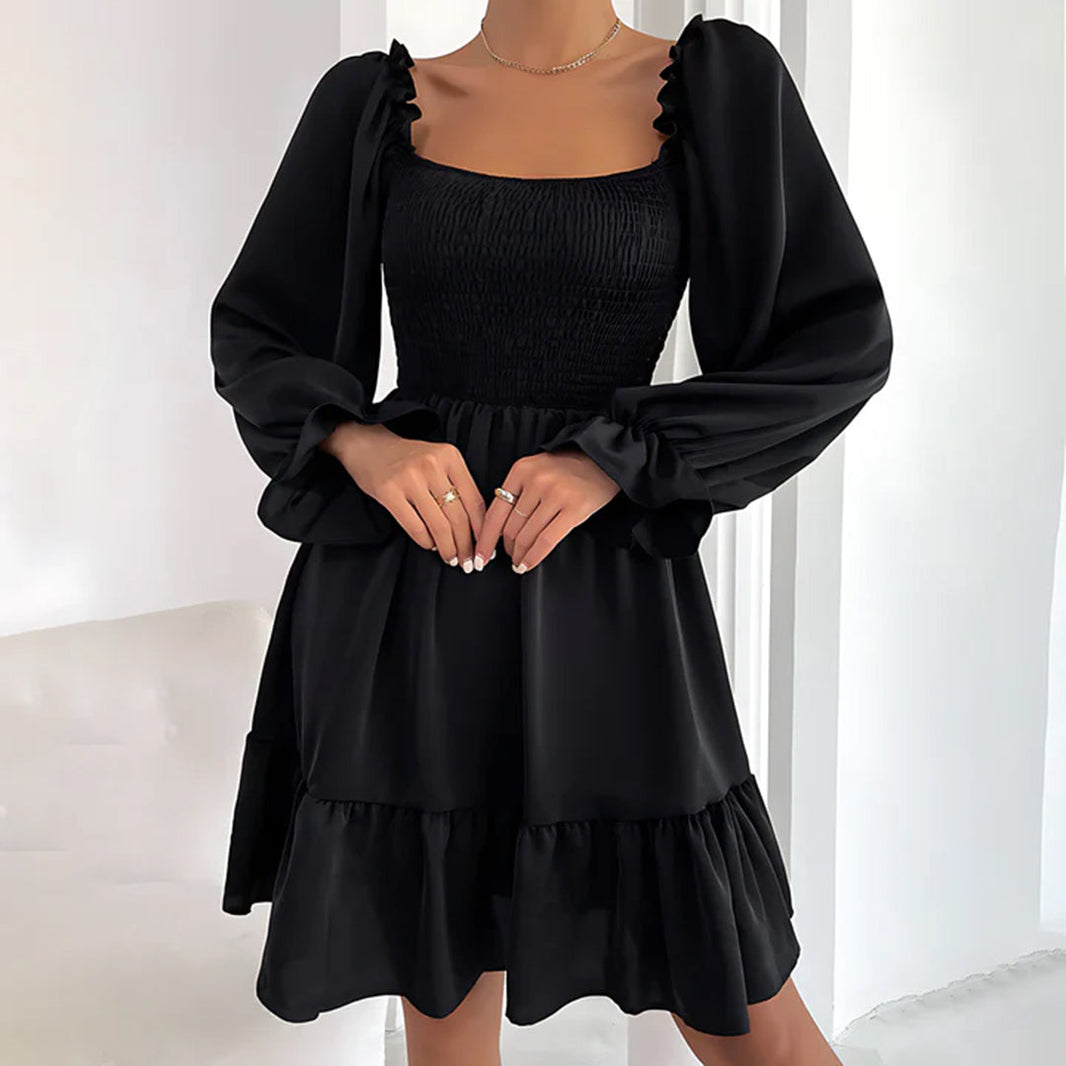 Women's  - Ruffled Midi Dress - Chic - Timeless Style - Formal Occasions