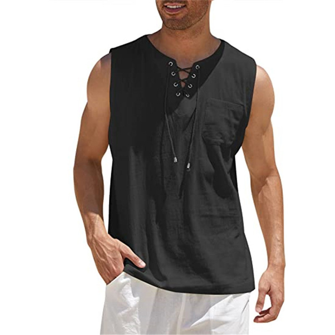 Men's  - Sleeveless Shirt - Casual - Linen - Ideal for Summer
