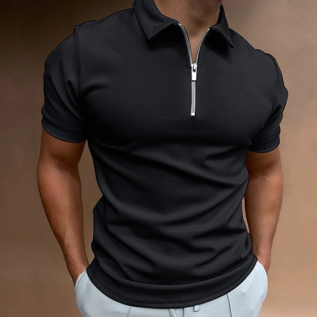 Men's  - Zip Polo Shirt - Casual - Timeless Style - Ideal for Summer