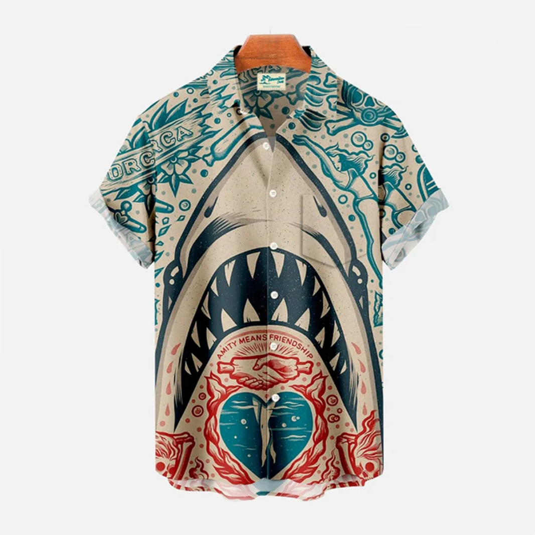 Men's - T-shirt Graphic Print - Casual - Linen - Everyday Wear