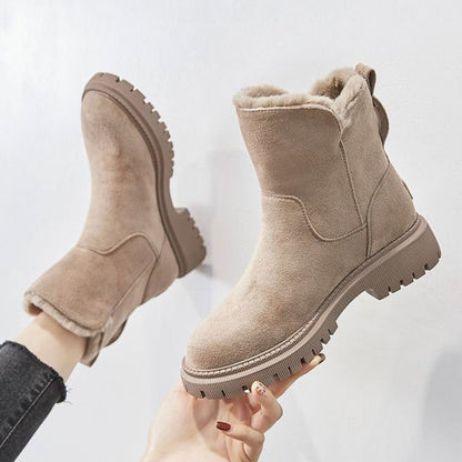 Casual Flat Ankle Boots with Zipper and Vegan Fur for Women | Great for Casual Days
