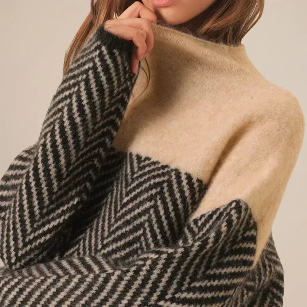 Eva - Herringbone Knit Sweater
