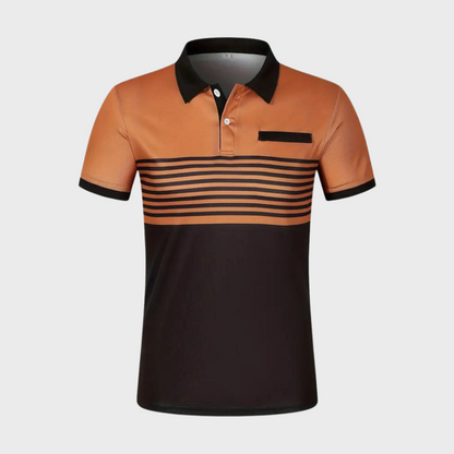 Men's  - Color Block and Stripe Polo Shirt - Casual - Everyday Use