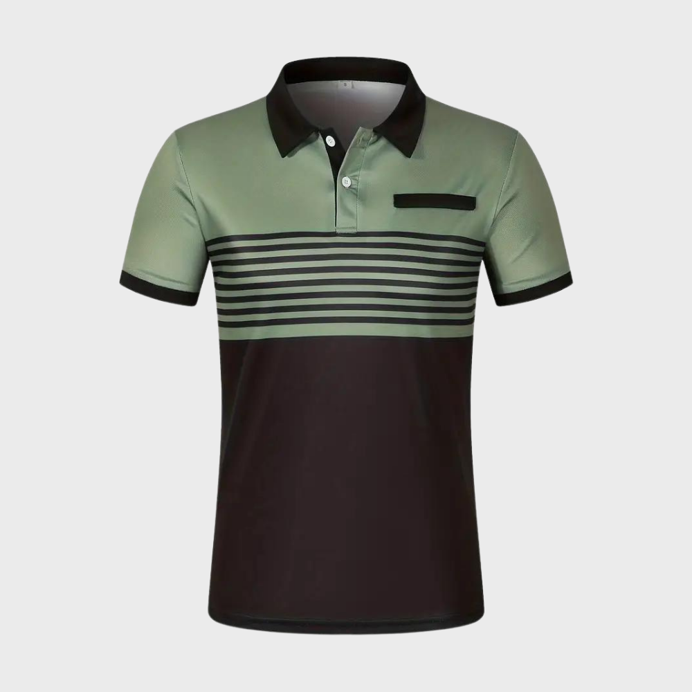 Men's  - Color Block and Stripe Polo Shirt - Casual - Everyday Use