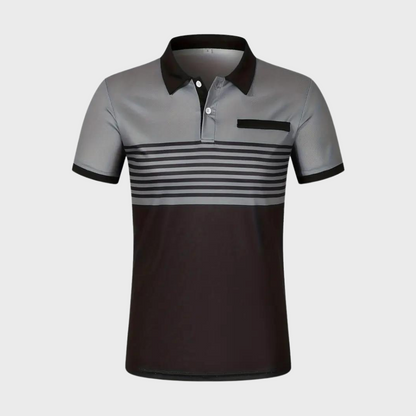 Men's  - Color Block and Stripe Polo Shirt - Casual - Everyday Use