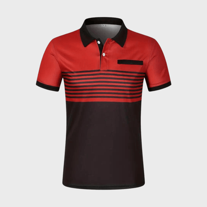 Men's  - Color Block and Stripe Polo Shirt - Casual - Everyday Use