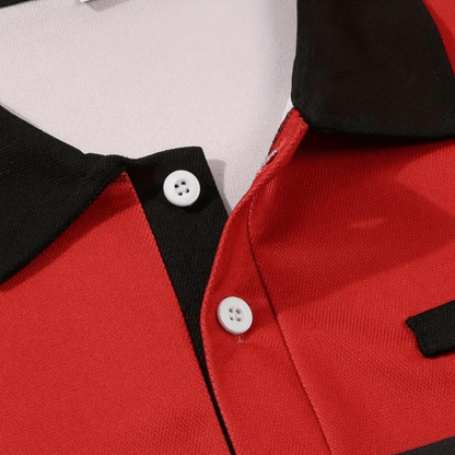 Men's  - Color Block and Stripe Polo Shirt - Casual - Everyday Use